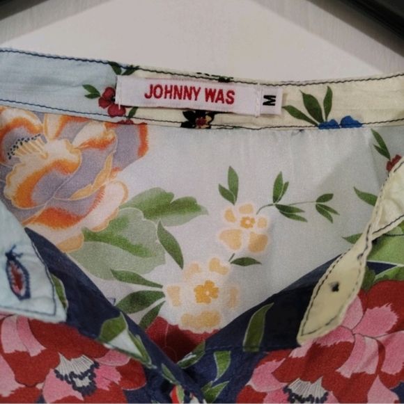 Johnny Was Silk Kallipoe Boho Tunic Women's Medium Bohochic Oversized Floral - Picture 5 of 8